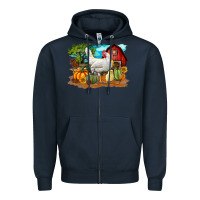 Navy Fall Chicken Zipper Hoodie - LillyAllenDesigns