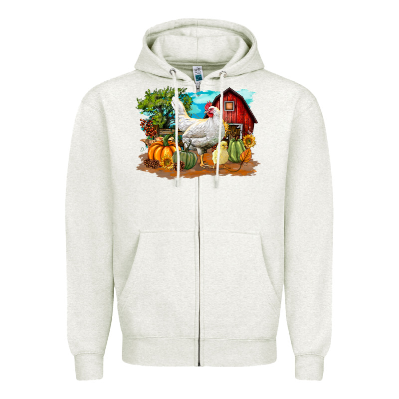 Fall Chicken Zipper Hoodie by LillyAllenDesigns | Teevron