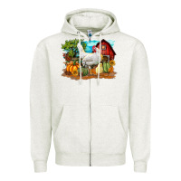 Oatmeal Heather Fall Chicken Zipper Hoodie - LillyAllenDesigns