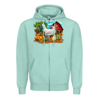 Seafoam Fall Chicken Zipper Hoodie - LillyAllenDesigns
