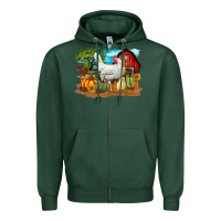 Sports Green Fall Chicken Zipper Hoodie - LillyAllenDesigns