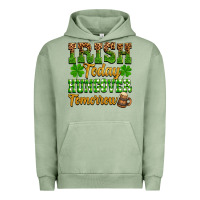 Pigment Oil Green St. Patrick's Irish today hungover tomorrow Urban Hoodie - OliviaCreatesArt