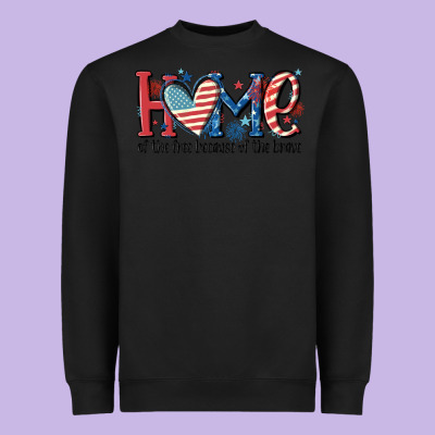 Home Of The Free Because Of The Brave Heavyweight Sweatshirt Designed By Maliassmallbusiness