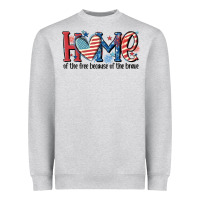 Heather Grey home of the free because of the brave Heavyweight Sweatshirt - MaliasSmallBusiness