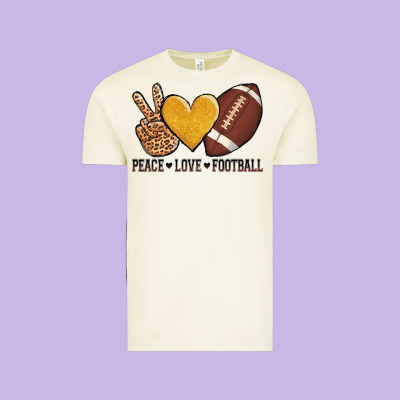 Peace Love Football Revize Vintage Tee Designed By Adodesignshop