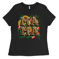 Black floral leopard mama Ladies Tee - Zillion Design Studio
