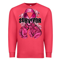 Cardinal Survivor Breast Cancer with boxing gloves Premium Sweatshirt - NancyCooperArtShop