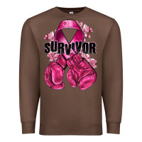 Chestnut Survivor Breast Cancer with boxing gloves Premium Sweatshirt - NancyCooperArtShop