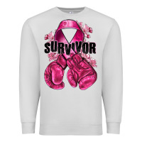 Dove Grey Survivor Breast Cancer with boxing gloves Premium Sweatshirt - NancyCooperArtShop