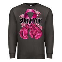 Smoke Survivor Breast Cancer with boxing gloves Premium Sweatshirt - NancyCooperArtShop