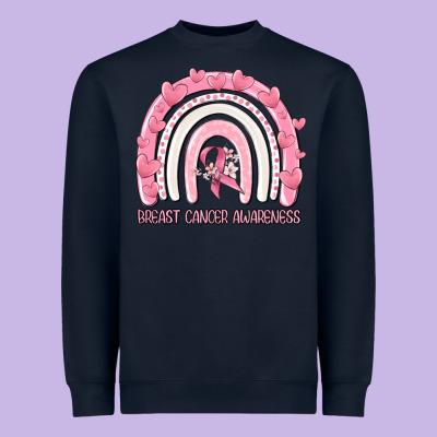 Breast Cancer  Awareness Rainbow Heavyweight Sweatshirt Designed By Maliassmallbusiness