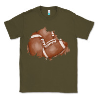 Army Green football patch Classic Tee - AdoDesignShop