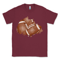 Burgundy football patch Classic Tee - AdoDesignShop