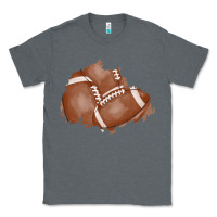 Charcoal Heather football patch Classic Tee - AdoDesignShop