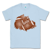 Dusty Blue football patch Classic Tee - AdoDesignShop
