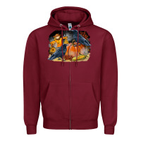 Burgundy Fall Background With Crow Zipper Hoodie - LillyAllenDesigns
