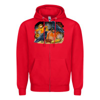 Red Fall Background With Crow Zipper Hoodie - LillyAllenDesigns