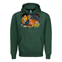 Sports Green Fall Background With Crow Zipper Hoodie - LillyAllenDesigns