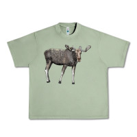 Oil Green Moose Buck Deer Urban Heavy Tee - LillyAllenDesigns