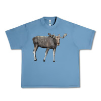 Pebble Blue Moose Buck Deer Urban Heavy Tee - LillyAllenDesigns