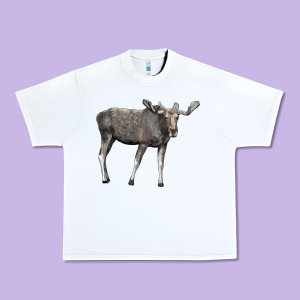 Moose Buck Deer Urban Heavy Tee Designed By Lillyallendesigns