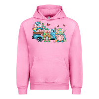 Fuchsia Pink Easter gnomes truck Urban Hoodie - OliviaCreatesArt