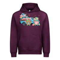 Mauve Wine Easter gnomes truck Urban Hoodie - OliviaCreatesArt