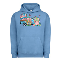 Pigment Pebble Blue Easter gnomes truck Urban Hoodie - OliviaCreatesArt
