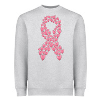 Heather Grey breast cancer ribbon Heavyweight Sweatshirt - MaliasSmallBusiness