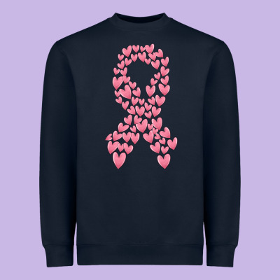 Breast Cancer Ribbon Heavyweight Sweatshirt Designed By Maliassmallbusiness