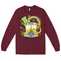 Burgundy st. patrick's day school bus Long Sleeve Tee - MaliasSmallBusiness