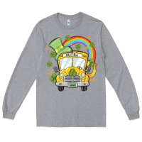 Heather Grey st. patrick's day school bus Long Sleeve Tee - MaliasSmallBusiness
