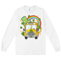 White st. patrick's day school bus Long Sleeve Tee - MaliasSmallBusiness