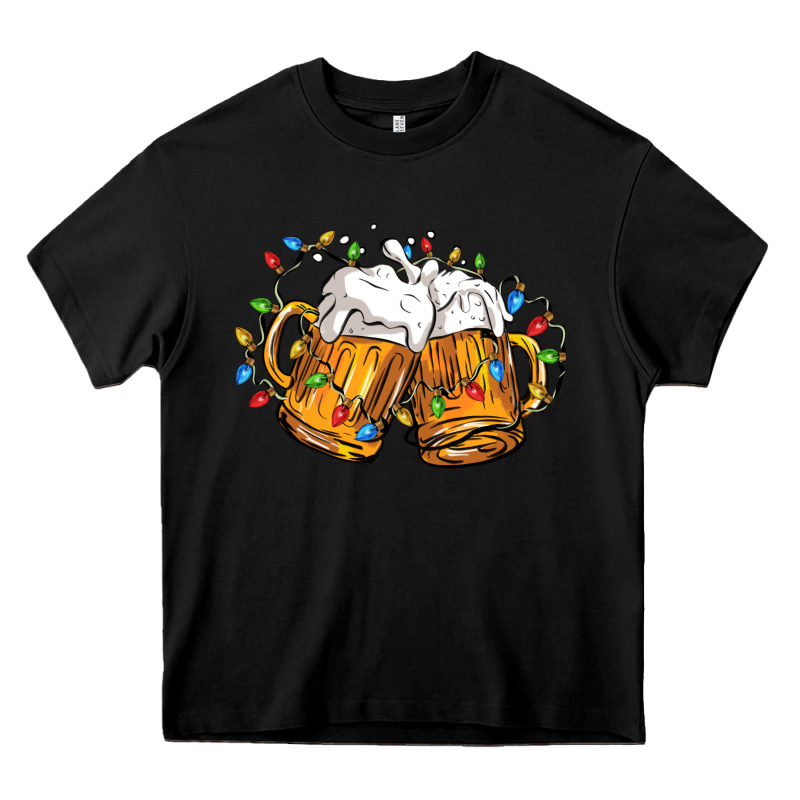 Beer With Christmas Lights Heavy Core Tee by FaDigitalArtStudio | Teevron