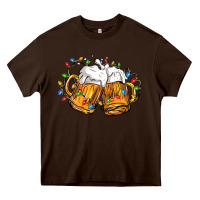 Chocolate Brown beer with christmas lights Heavy Core Tee - FaDigitalArtStudio