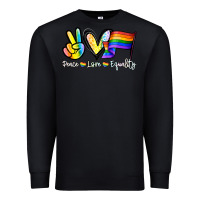 Black Peace love equality Premium Sweatshirt - NancyCooperArtShop