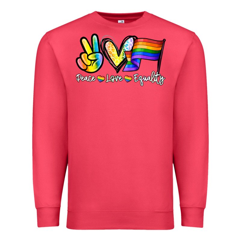 Peace Love Equality Premium Sweatshirt by NancyCooperArtShop | Teevron