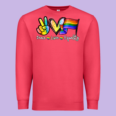 Peace Love Equality Premium Sweatshirt Designed By Nancycooperartshop