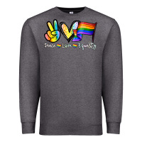 Charcoal Heather Peace love equality Premium Sweatshirt - NancyCooperArtShop