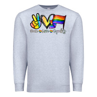 Heather Grey Peace love equality Premium Sweatshirt - NancyCooperArtShop