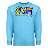 Ocean Blue Peace love equality Premium Sweatshirt - NancyCooperArtShop