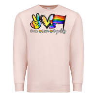 Pale Pink Peace love equality Premium Sweatshirt - NancyCooperArtShop