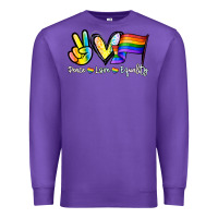 Purple Peace love equality Premium Sweatshirt - NancyCooperArtShop