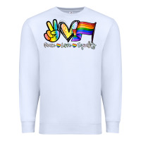 White Peace love equality Premium Sweatshirt - NancyCooperArtShop