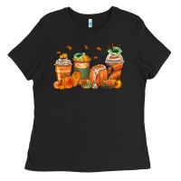 Black pumpkins coffee cups Ladies Tee - Zillion Design Studio