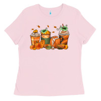 Bubblegum Pink pumpkins coffee cups Ladies Tee - Zillion Design Studio