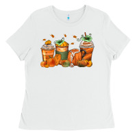 White pumpkins coffee cups Ladies Tee - Zillion Design Studio