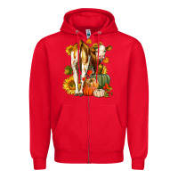 Red Fall Heifer Zipper Hoodie - LillyAllenDesigns