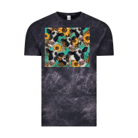 Cloud Black western leopard sunflower black and white  cow Vintage Tee - BarkalooDesign