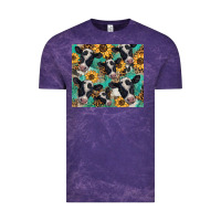 Cloud Purple western leopard sunflower black and white  cow Vintage Tee - BarkalooDesign
